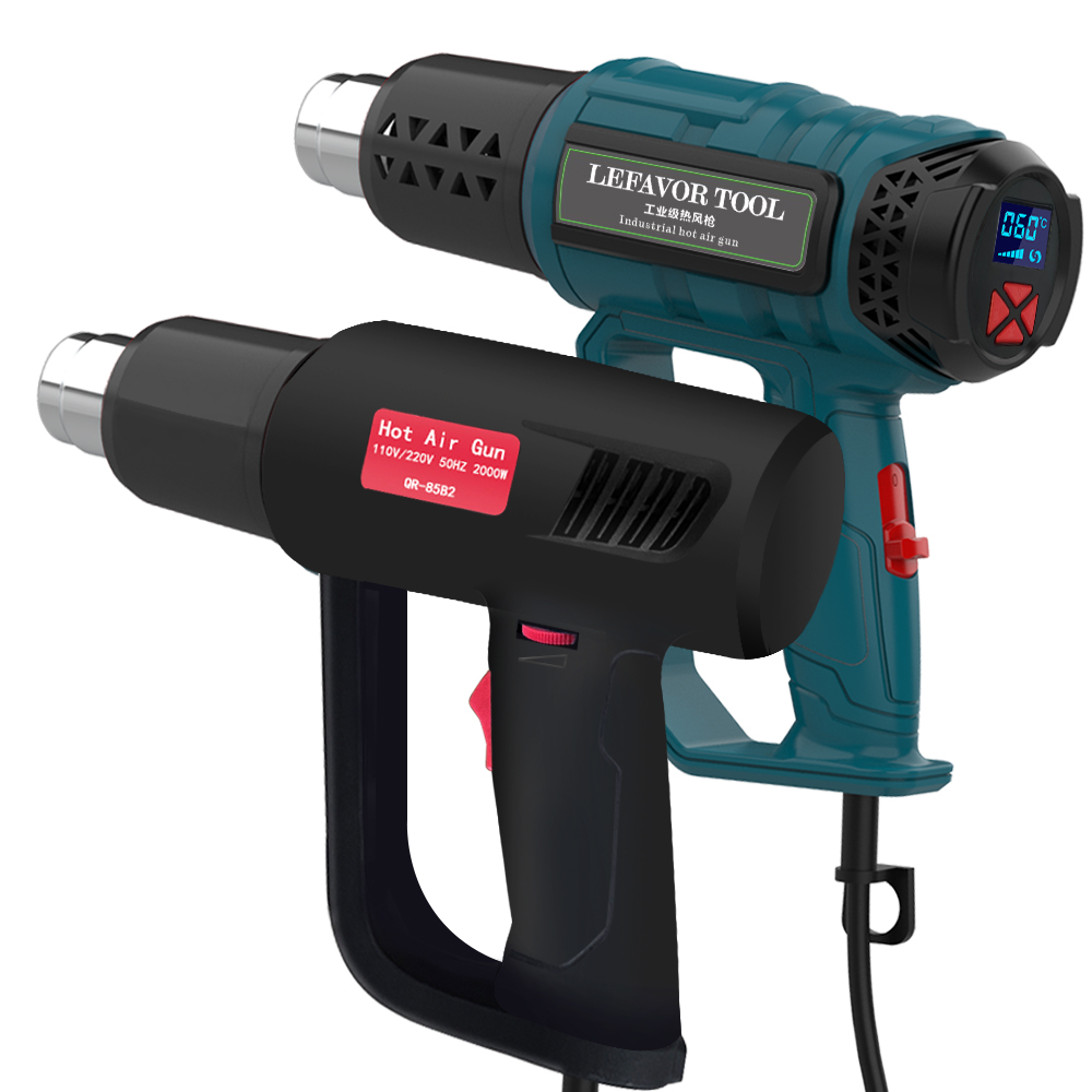 Heat Gun Small - LEFAVOR 2000W電動ホットエアガン 220V 工業用デュアル風速温度制御式 ビルディング/ヘアドライヤー ヒートガンノズル