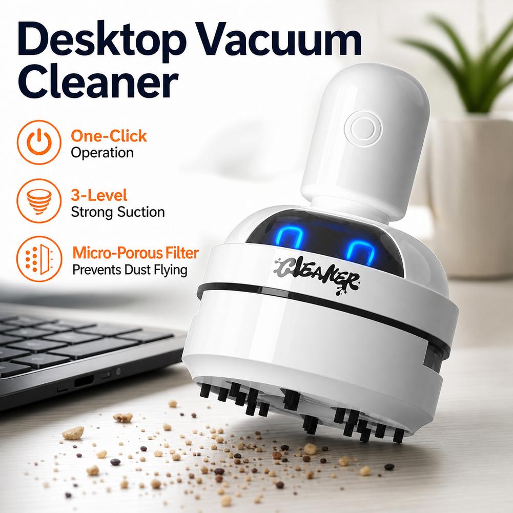 卓上用掃除機、漫画デザイン、USB充電式、小型掃除機、ハンデ - Vacuum Chamber Small のレビューと価格
