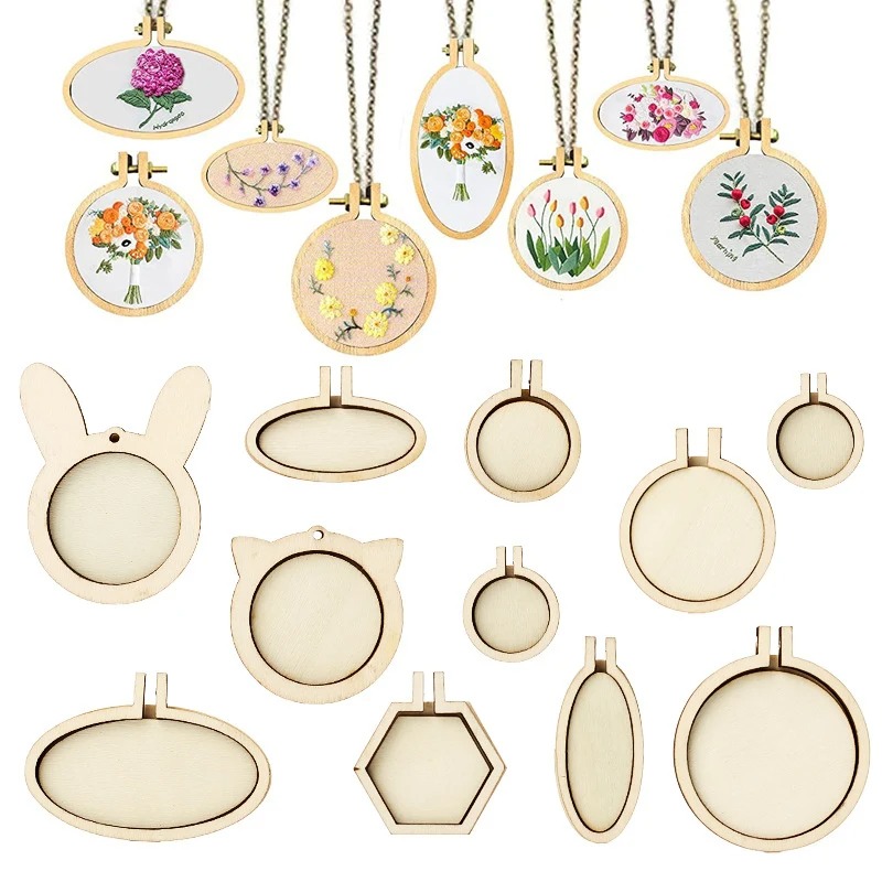 1/3/5 個木製刺繍フープリングラウンド DIY 刺繍ネッ - Wood Ring Blank のレビューと価格