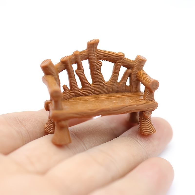 ミニチュアの木の根のテーブルと椅子の装飾品2点セット。リアル - Crafting Resin のレビューと価格