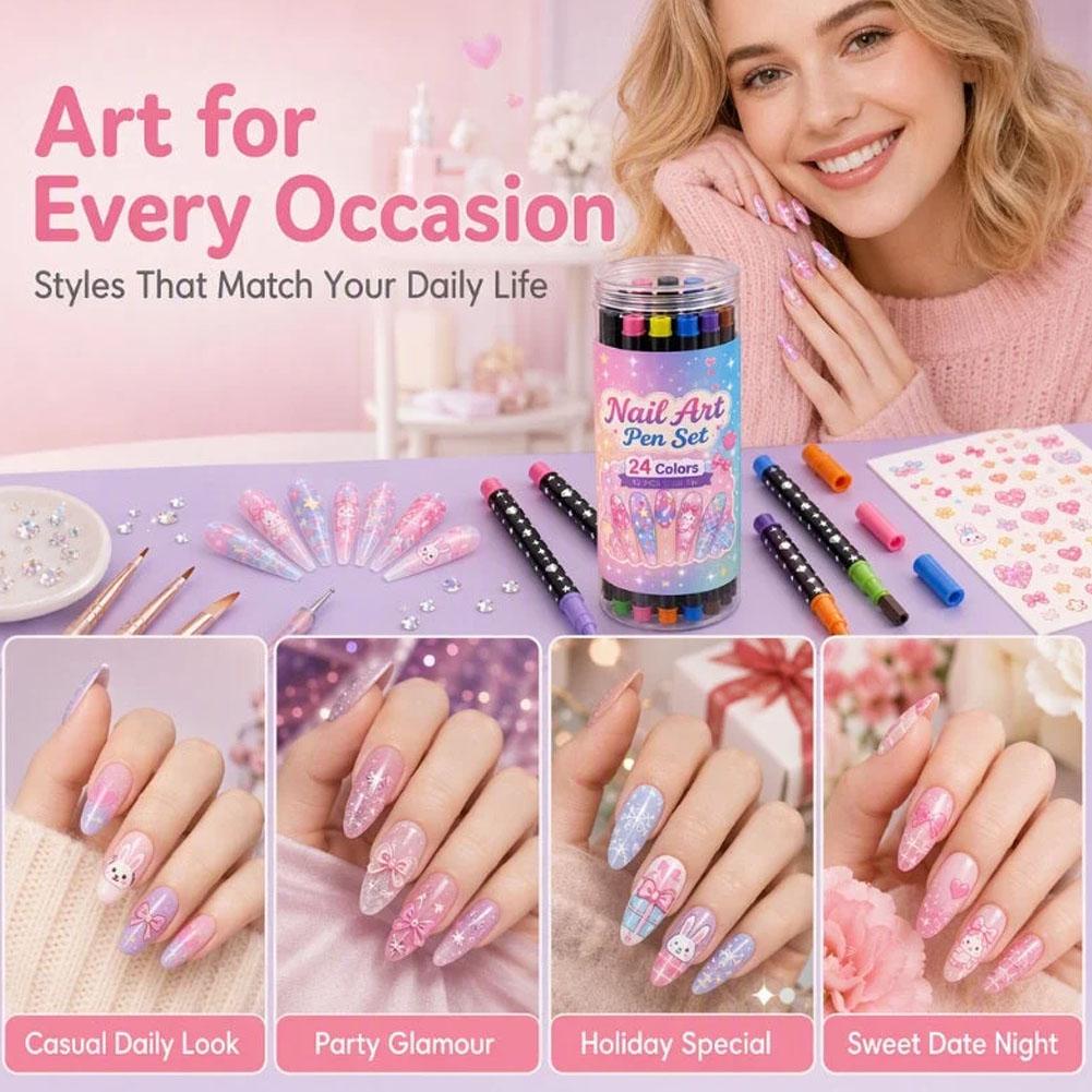 12本セットのデュアルチップネイルアートペン、24色のDIY - Copic Marker Sketch のレビューと価格