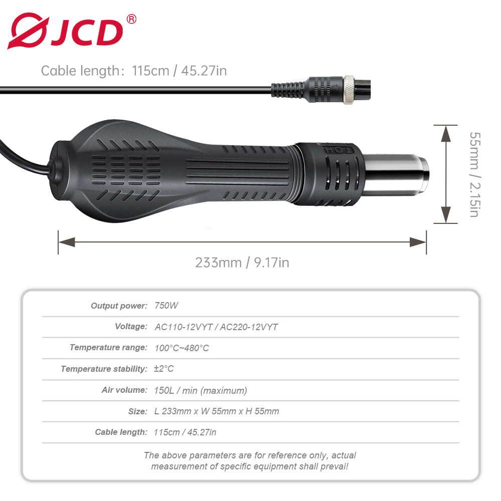 JCD ホットエアガン、はんだ付けステーション、はんだ除去、 - Heat Gun Small のレビューと価格