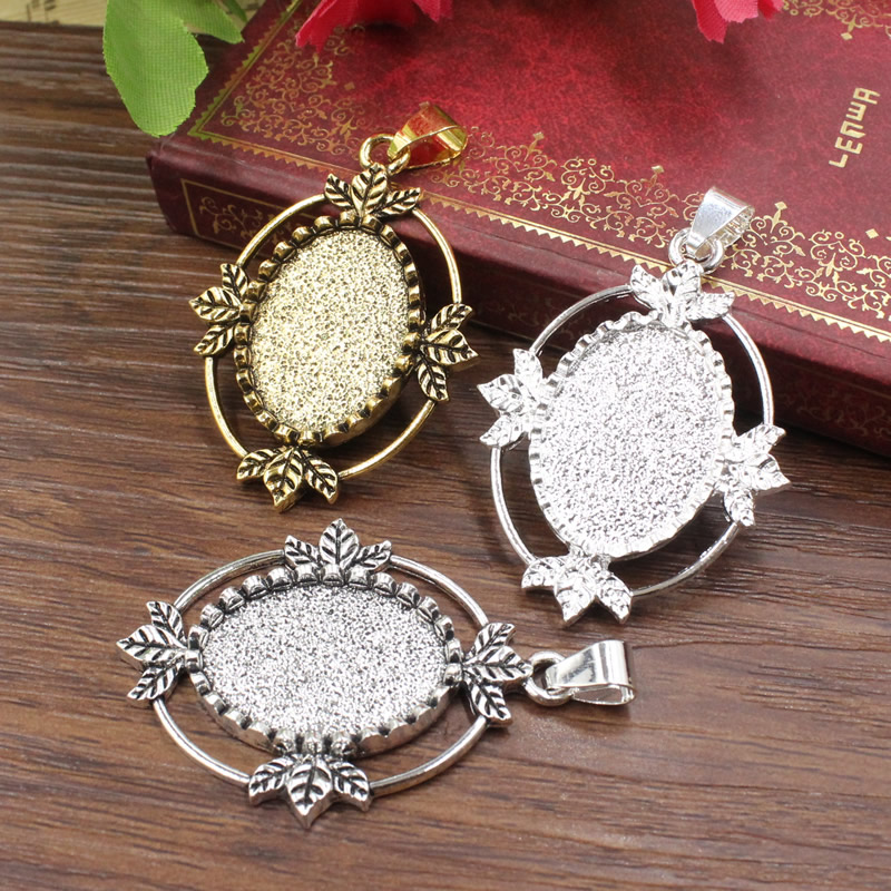 ワンベブレード-楕円形のカボションフレーム,ベゼル設定,空の - Bezels Set Pendant のレビューと価格