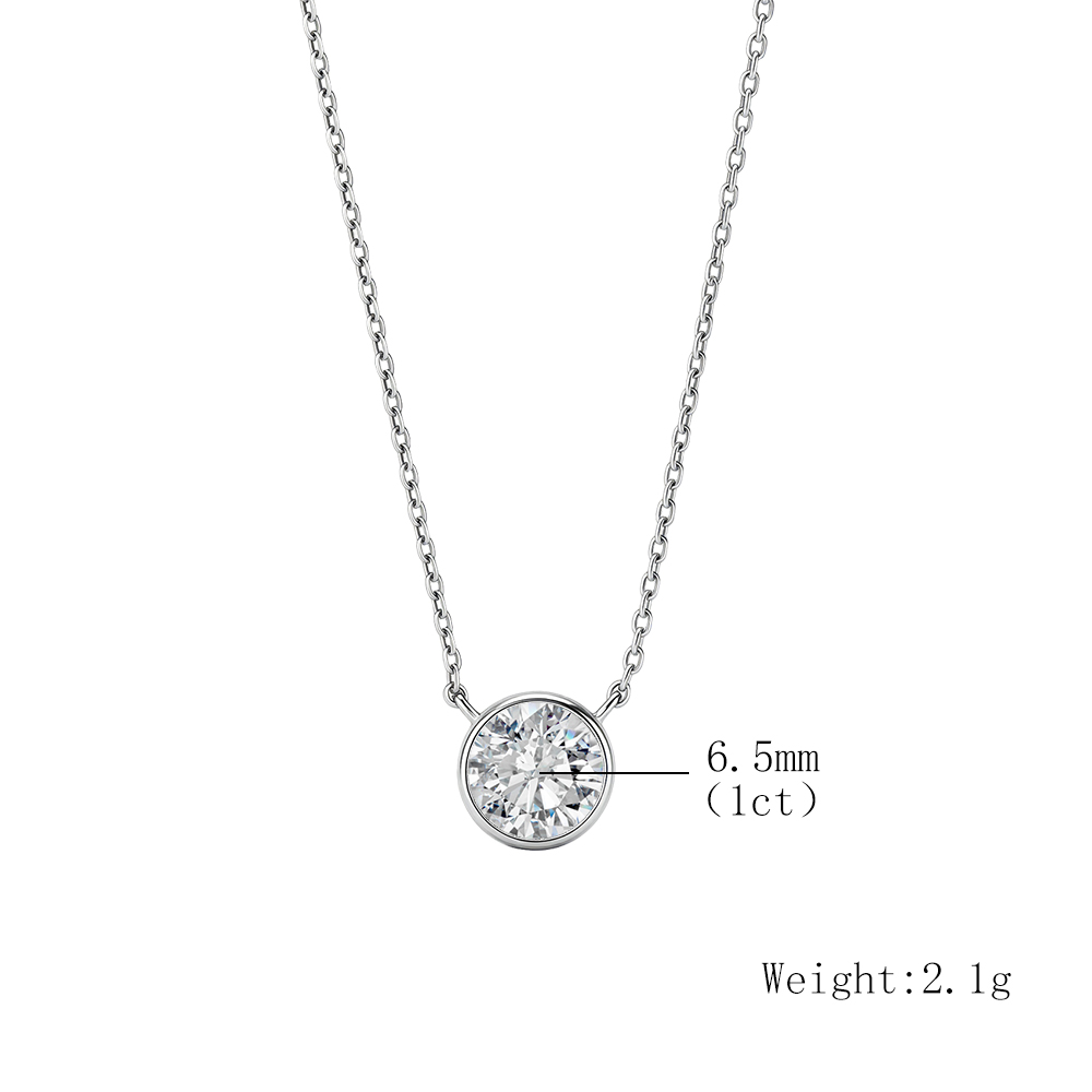 925スターリングシルバー製、ベゼル留めのラボグロウンダイヤ - Bezels Set Pendant のレビューと価格